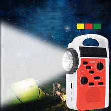 Load image into Gallery viewer, Solar Hand-Crank Dynamo Radio With Flashlights