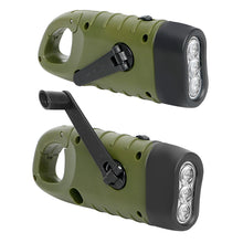 Load image into Gallery viewer, Hand Crank Dynamo Portable LED Flashlight