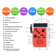 Load image into Gallery viewer, Solar Hand-Crank Dynamo Radio With Flashlights